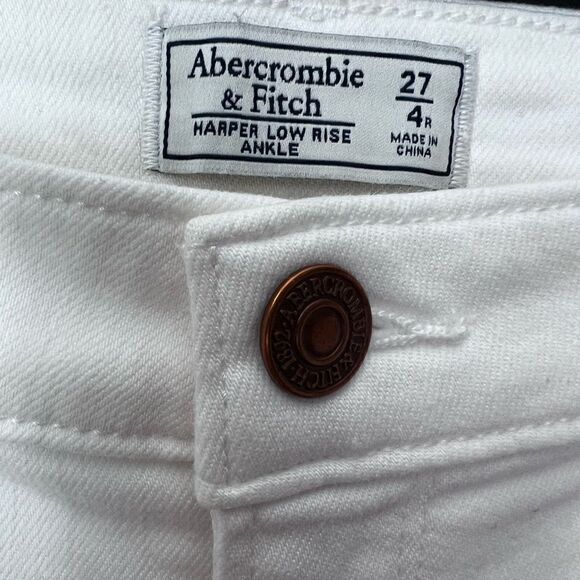 Abercrombie & Fitch Harper low rise ankle jeans white size 4/27 - Picture 6 of 16